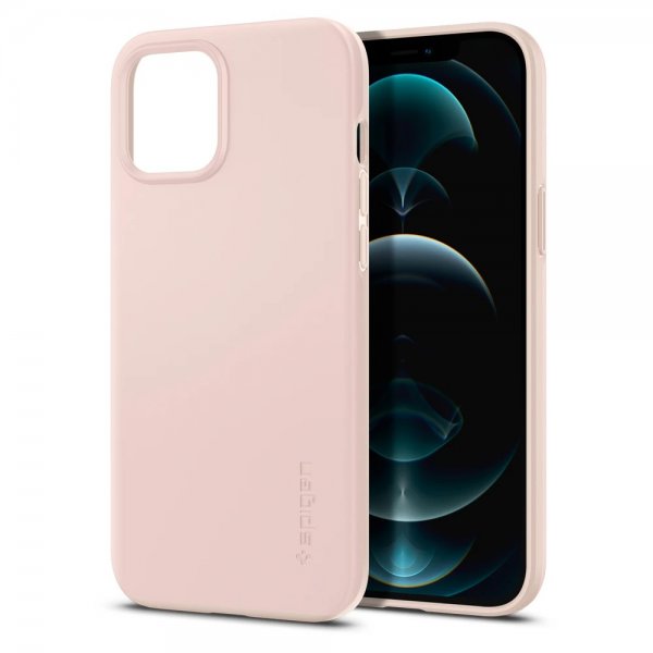 Spigen iPhone 12 Pro Max Kuori Thin Fit Pink Sand