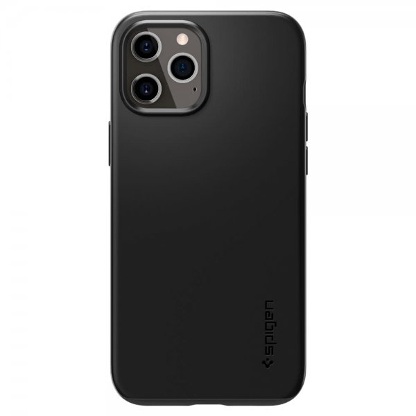 Spigen iPhone 12 Pro Max Kuori Thin Fit Musta