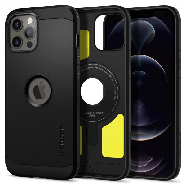 Spigen iPhone 12 Pro Max -suojakuori Tough Armor Mag, musta