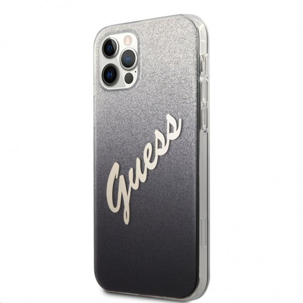 Guess iPhone 12 Pro Max Kuori Vintage Gradient Musta