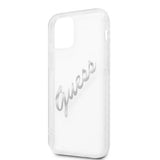 Guess iPhone 12 Pro Max -kuori Vintage Script Silver Läpinäkyvä