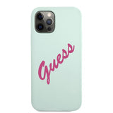 Guess iPhone 12 Pro Max -kuoret Vintage Silicone Vaaleansininen