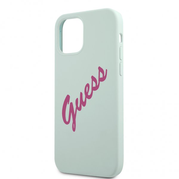 Guess iPhone 12 Pro Max -kuoret Vintage Silicone Vaaleansininen