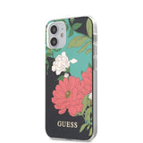 Guess iPhone 12 Mini Kuori Flower Cover N.1 Musta