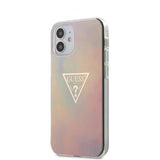 Guess iPhone 12 Mini Kuori Gold Triangle Pinkki