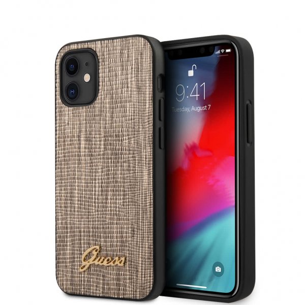 Guess iPhone 12 Mini Suojakuori Lizard Kulta