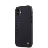 BMW iPhone 12 Mini Kuori Logo Kaiverrettu Navy
