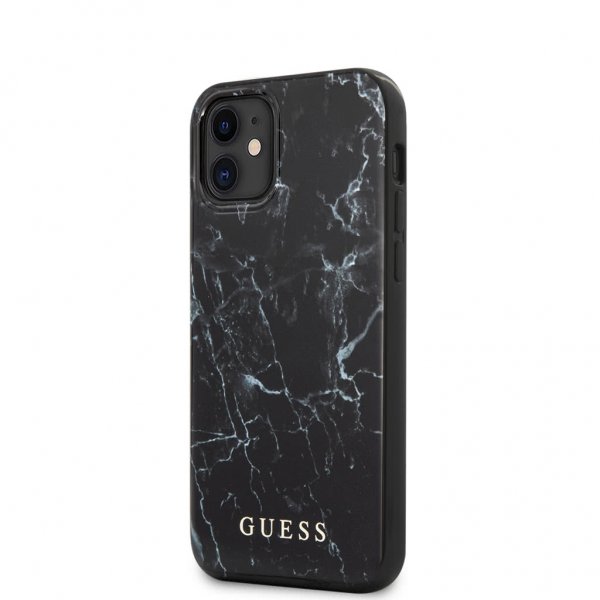 Guess iPhone 12 Mini Kuori Marble Cover Musta