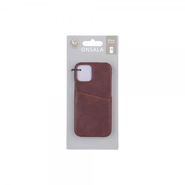 Onsala iPhone 12 Mini Kuori Korttipaikalla Ruskea
