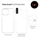 Northjo iPhone 12 -suojakuori näytönsuojalla ja kamerasuojalla 3-in-1