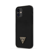 Guess iPhone 12 Mini Kuori Metal Triangle Musta