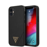 Guess iPhone 12 Mini Saffiano V Stitch -suojakuori, musta