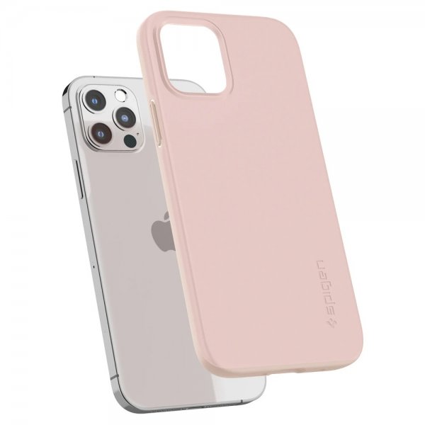 Spigen iPhone 12 Thin Fit -kuori, Pink Sand