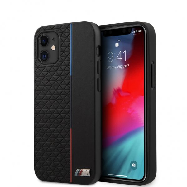 BMW iPhone 12 Mini Kuori Tricolore Triangles Musta