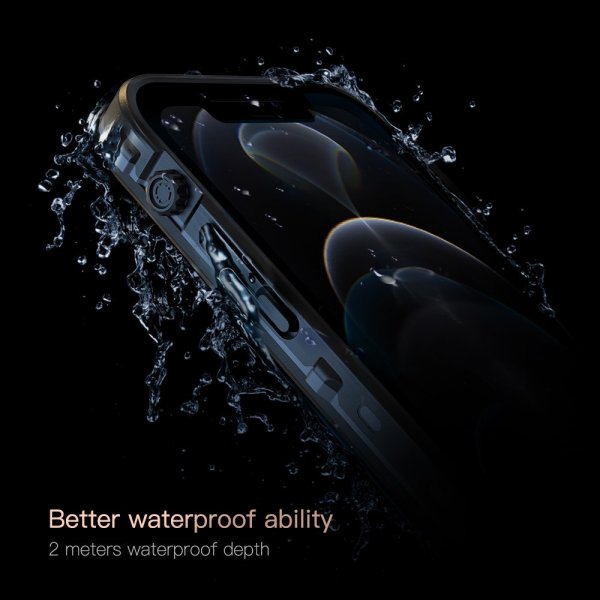 Redpepper iPhone 12 -kuori vedenkestävä IP68 musta