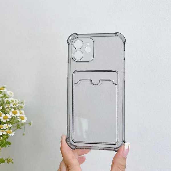 iPhone 12 Kuoret Korttipidike Iskunkestävä Harmaa