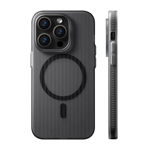 Rvelon iPhone 12/iPhone 12 Pro -kuori, aaltopahvimainen, MagSafe, musta