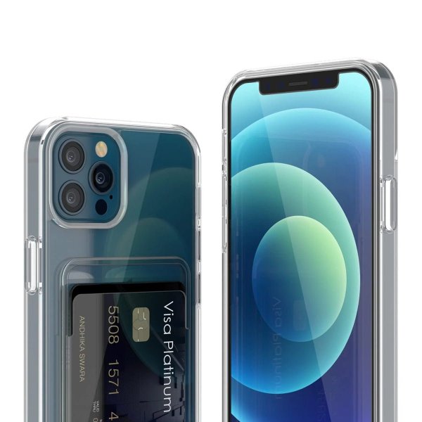 Rvelon iPhone 12/iPhone 12 Pro Kuoret Korttipidike Läpinäkyvä