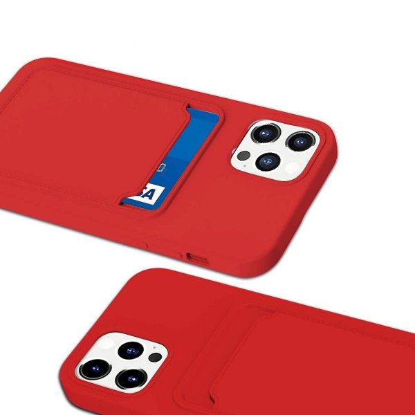 iPhone 12/iPhone 12 Pro Kuoret Korttipidike Punainen