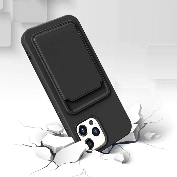 iPhone 12/iPhone 12 Pro Kuoret Korttipidike Musta