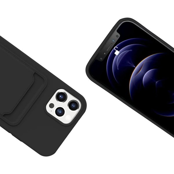 iPhone 12/iPhone 12 Pro Kuoret Korttipidike Musta