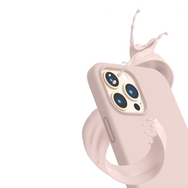 Rvelon iPhone 12/iPhone 12 Pro Silikonikuori Hiekanvaaleanpunainen