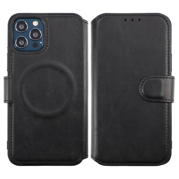 Rvelon iPhone 12/iPhone 12 Pro -kotelo 4 korttipaikkaa MagSafe Musta