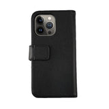 Rvelon iPhone 12/iPhone 12 Pro Kotelo, aitoa nahkaa, korttipaikka, musta