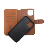 Rvelon iPhone 12/iPhone 12 Pro -kotelo magneettisesti irrotettavalla kuorella, ruskea