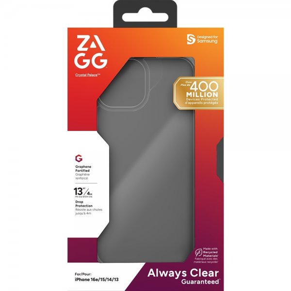 ZAGG iPhone 13/14/15/16e/17e Crystal Palace Läpinäkyvä Kuori