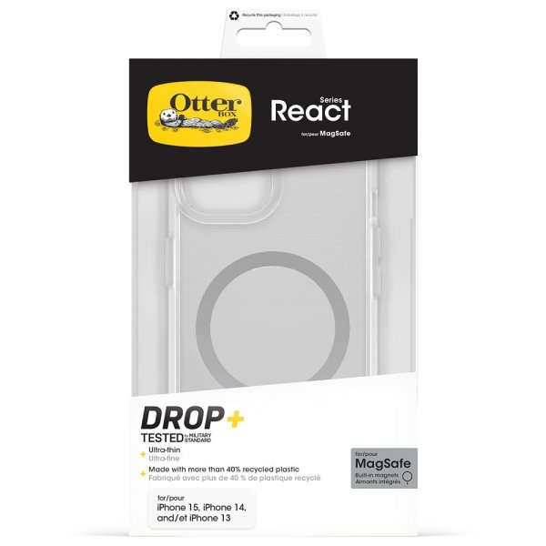 Otterbox iPhone 13/14/15/16/17 Kuori React MagSafe Läpinäkyvä