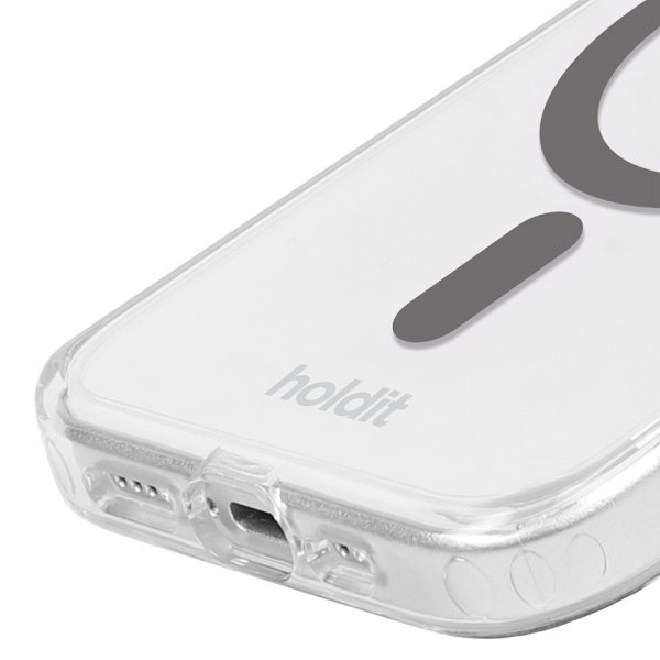 holdit iPhone 13/14/15 Kuori MagSafe Case Space Gray Läpinäkyvä