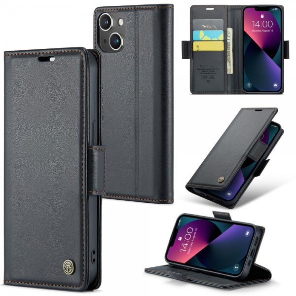 CaseMe iPhone 13 -kotelo 023 Series Musta