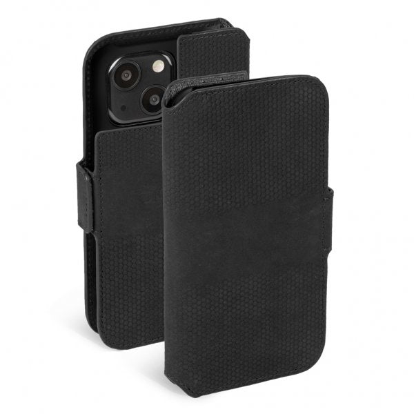 Krusell iPhone 13 -kotelo, Leather PhoneWallet, musta