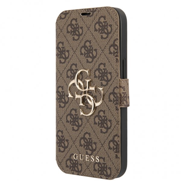 Guess iPhone 13 -suojakuori, metallilogo, ruskea