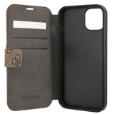 Guess iPhone 13 -suojakuori, metallilogo, ruskea