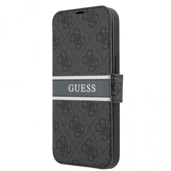 Guess iPhone 13 suojakuori Printed Stripe harmaa