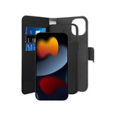 Puro iPhone 13 suojakuori Wallet Detachable 2 in 1 musta