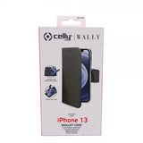 Celly iPhone 13 -suojakuori Wally Wallet Case, musta