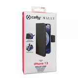 Celly iPhone 13 -suojakuori Wally Wallet Case, musta