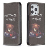 iPhone 13 Pro Kääntökotelo Motivoi "Don't Touch My Phone" -moottorisahalla