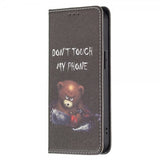 iPhone 13 Pro Kääntökotelo Motivoi "Don't Touch My Phone" -moottorisahalla