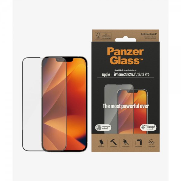 PanzerGlass iPhone 13/iPhone 13 Pro/iPhone 14 -näytönsuoja Ultra-Wide Fit EasyAligner