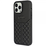 Audi iPhone 13/iPhone 13 Pro -suojakotelo, aitoa nahkaa, musta