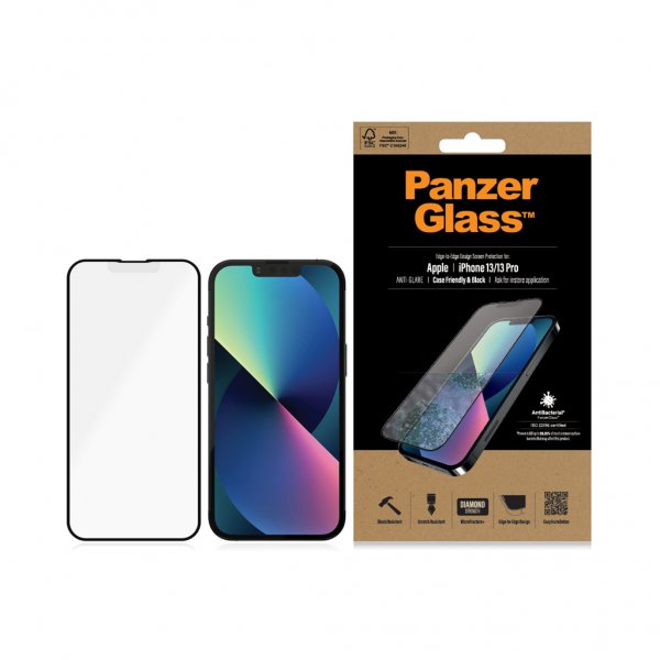 PanzerGlass iPhone 13/iPhone 13 Pro Näytönsuoja reunasta reunaan häikäisysuojalla