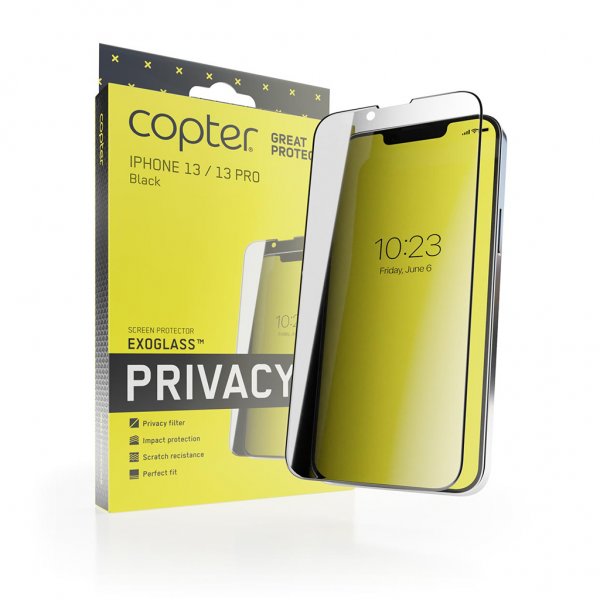 Copter iPhone 13/iPhone 13 Pro Näytönsuoja Exoglass Curved Privacy