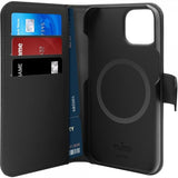 Puro iPhone 13/iPhone 14 Kotelo Detachable MagSafe Wallet Case Musta