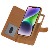 iPhone 13/iPhone 14 Kotelo irrotettavalla MagSafe-kuorella, ruskea