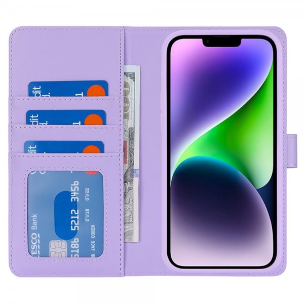 iPhone 13/iPhone 14 Kotelo irrotettavalla MagSafe-kuorella, violetti