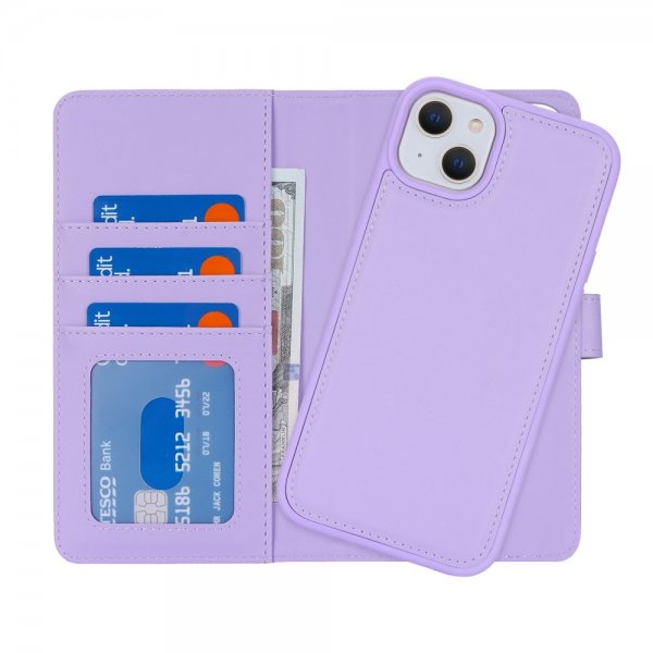 iPhone 13/iPhone 14 Kotelo irrotettavalla MagSafe-kuorella, violetti